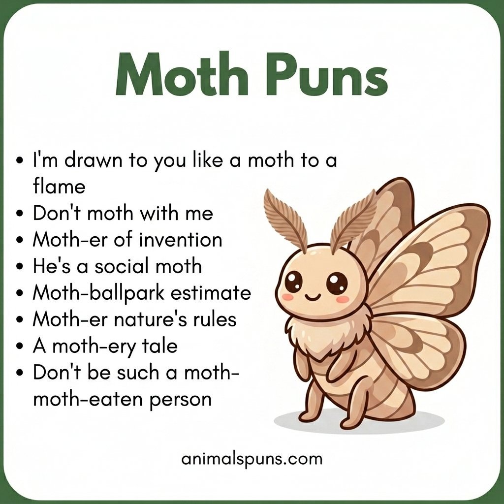 Best Moth Puns of All Time: moth pun illustration