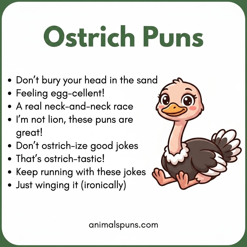 Ostrich Puns for Your Friends: ostrich pun illustration