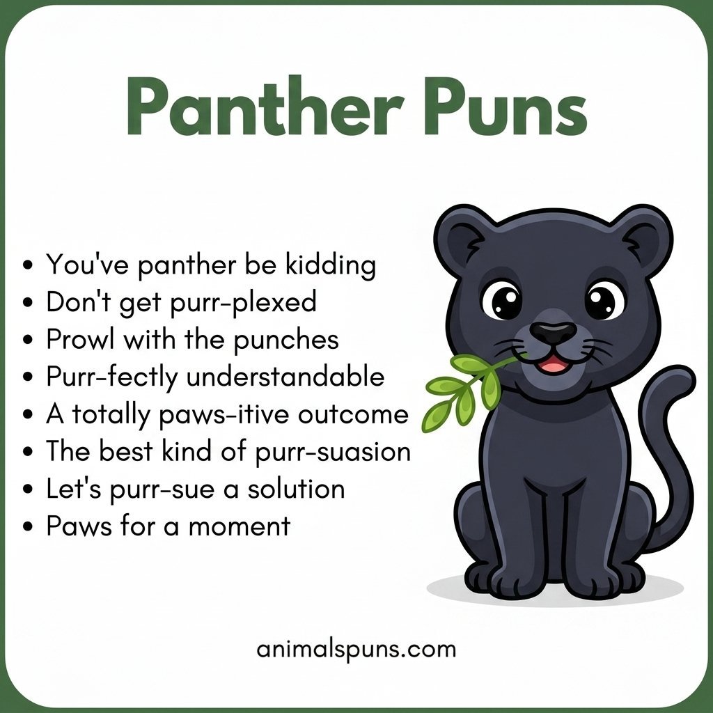 Best Panther Puns of All Time: panther pun illustration