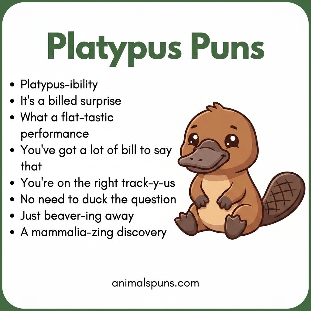 Platypus Love and Friendship Puns: platypus pun illustration