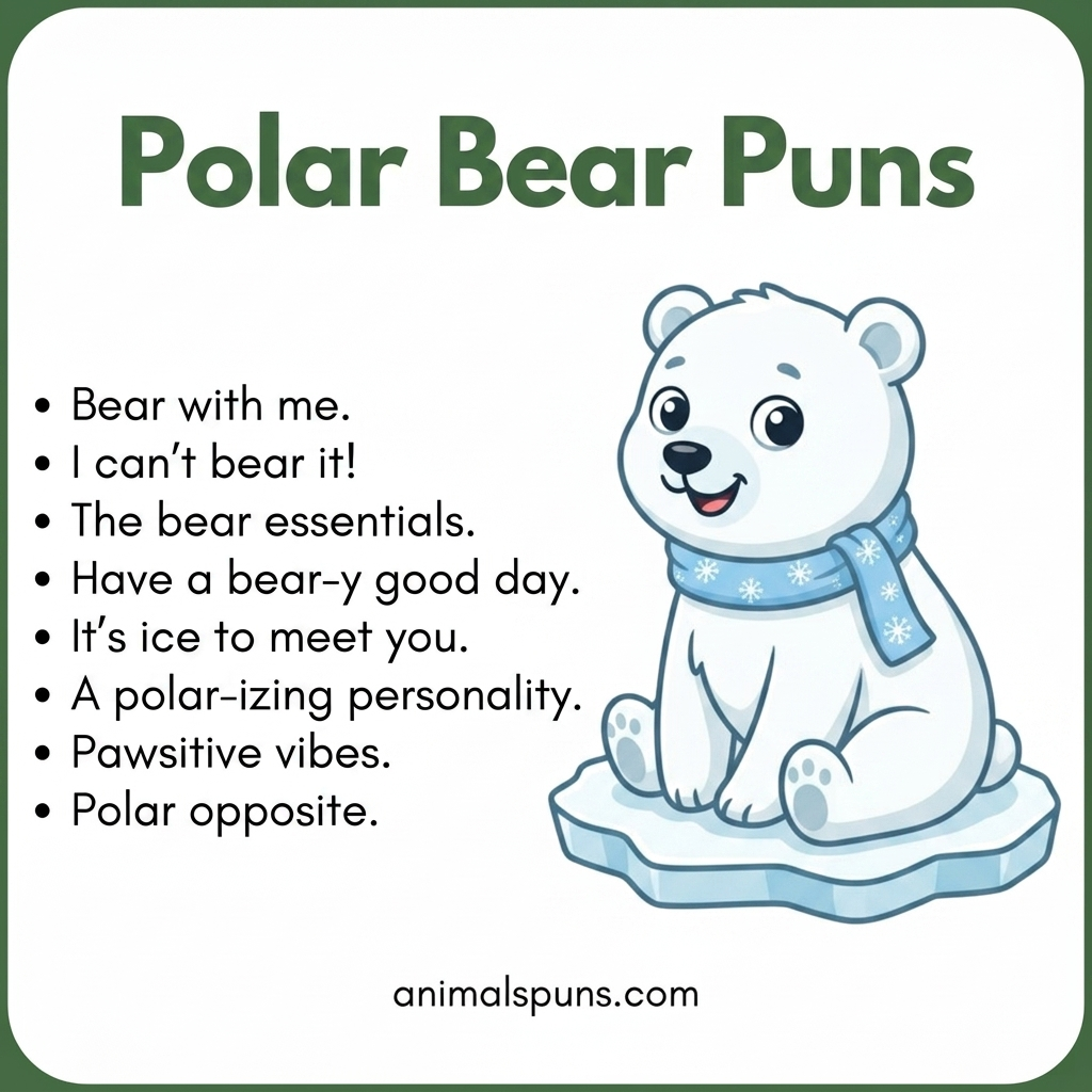 Best Polar Bear Puns and Jokes of All Time: polar bear pun illustration