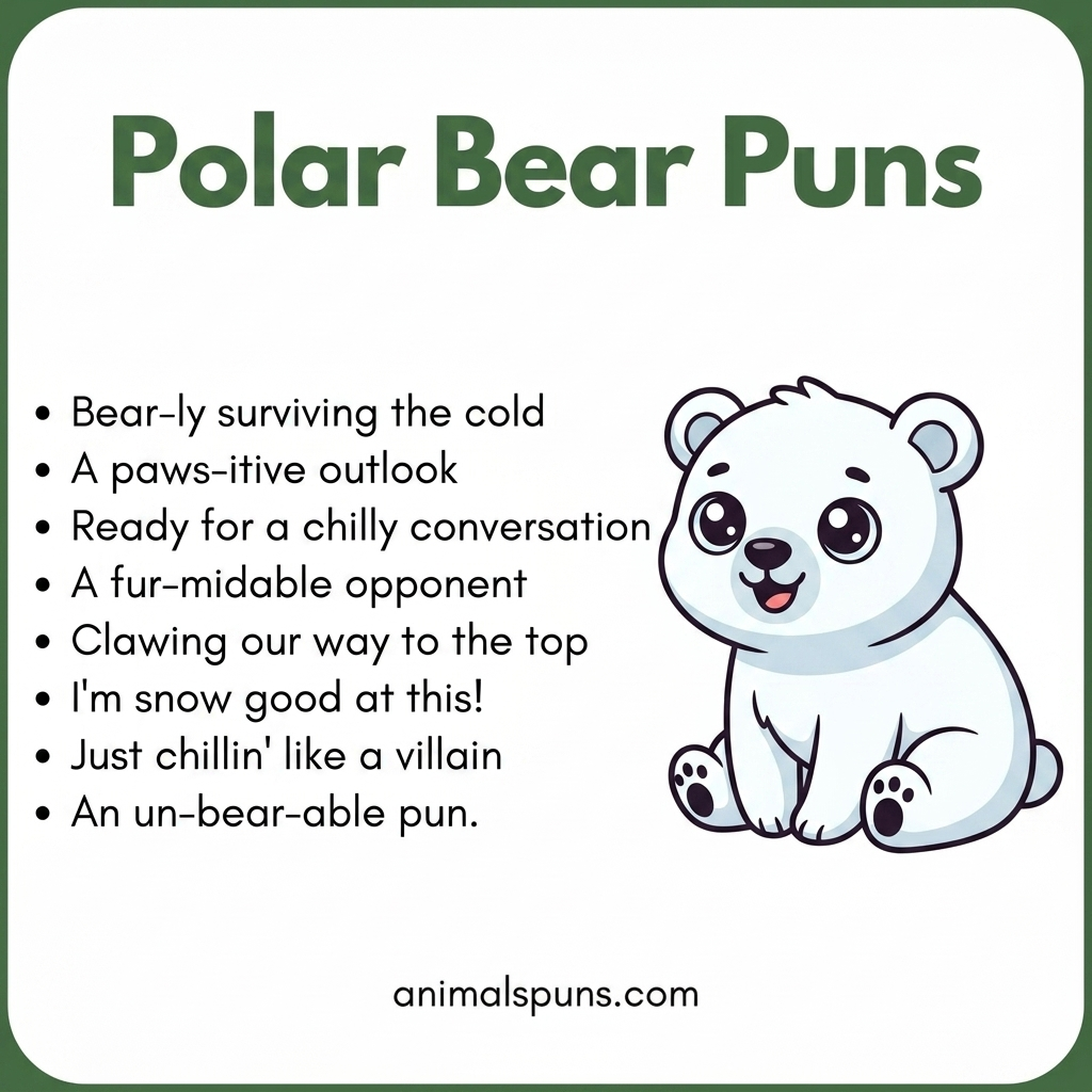Polar Bear Puns for Kids: polar bear pun illustration