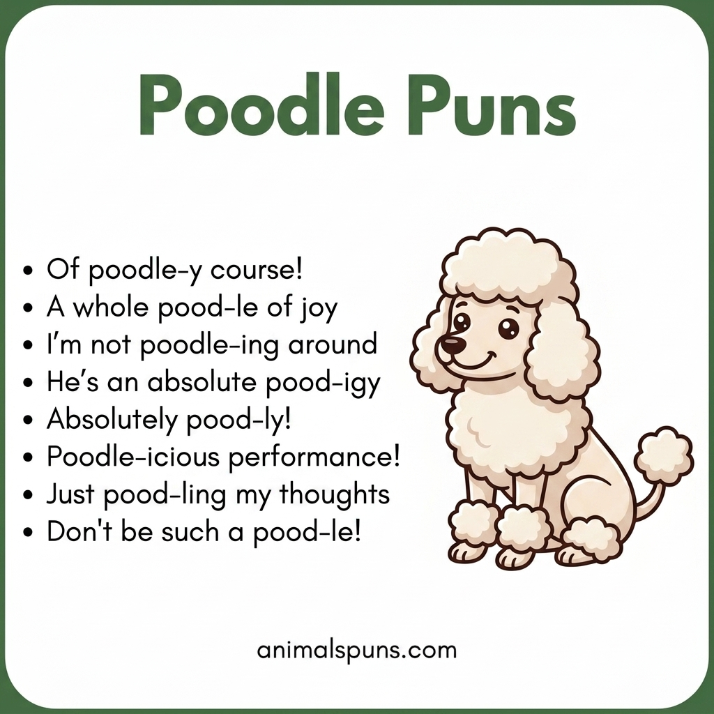 Poodle Grooming Puns That’ll Make You Groan: poodle pun illustration