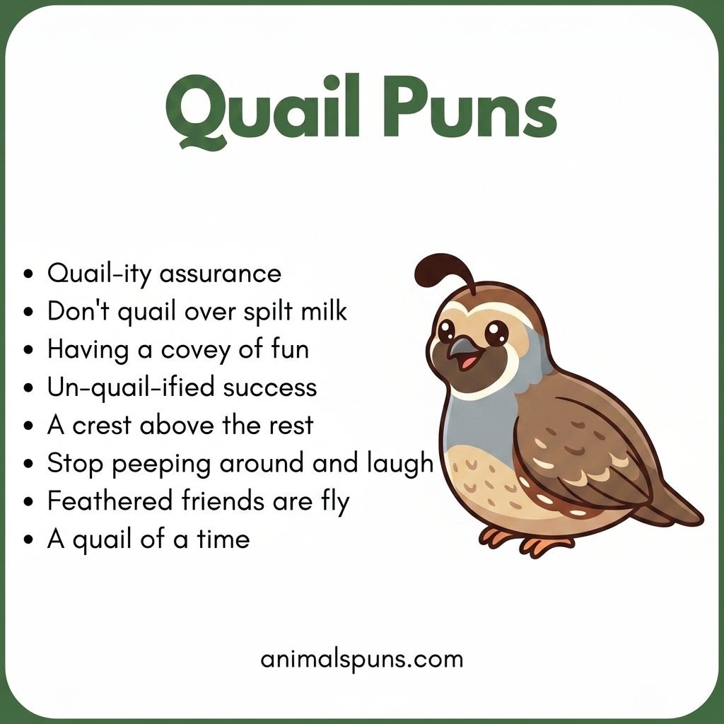 Quail Puns for Bird Lovers: quail pun illustration