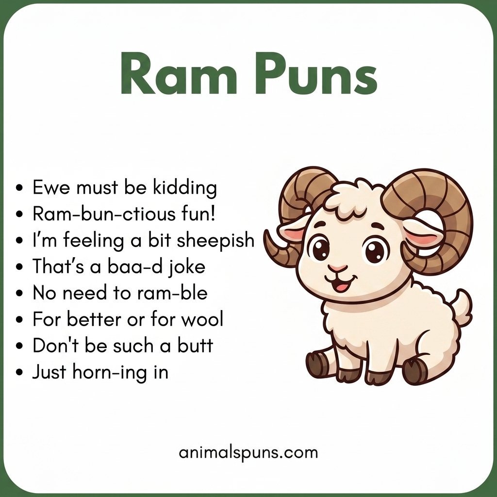 Short and Punchy Ram One-Liners: ram pun illustration