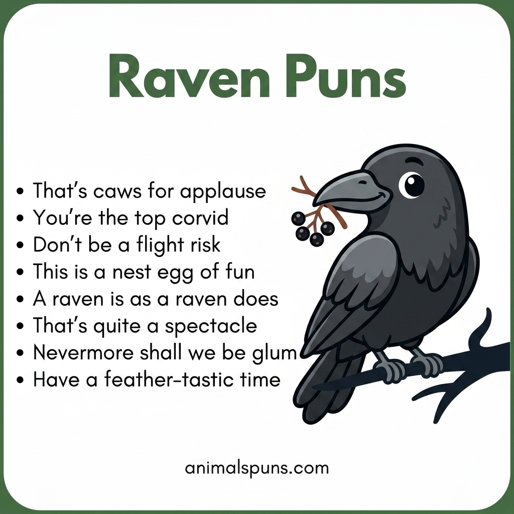 Best Raven Puns and Jokes of All Time: raven pun illustration