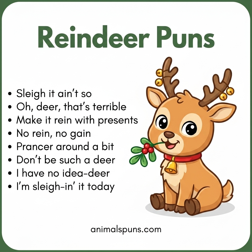 Best Reindeer Puns of All Time: reindeer pun illustration