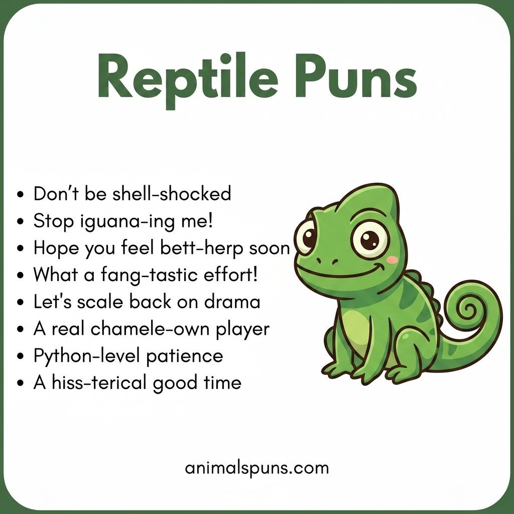 Turtle and Tortoise Puns That Are Turtle-y Awesome: reptile pun illustration