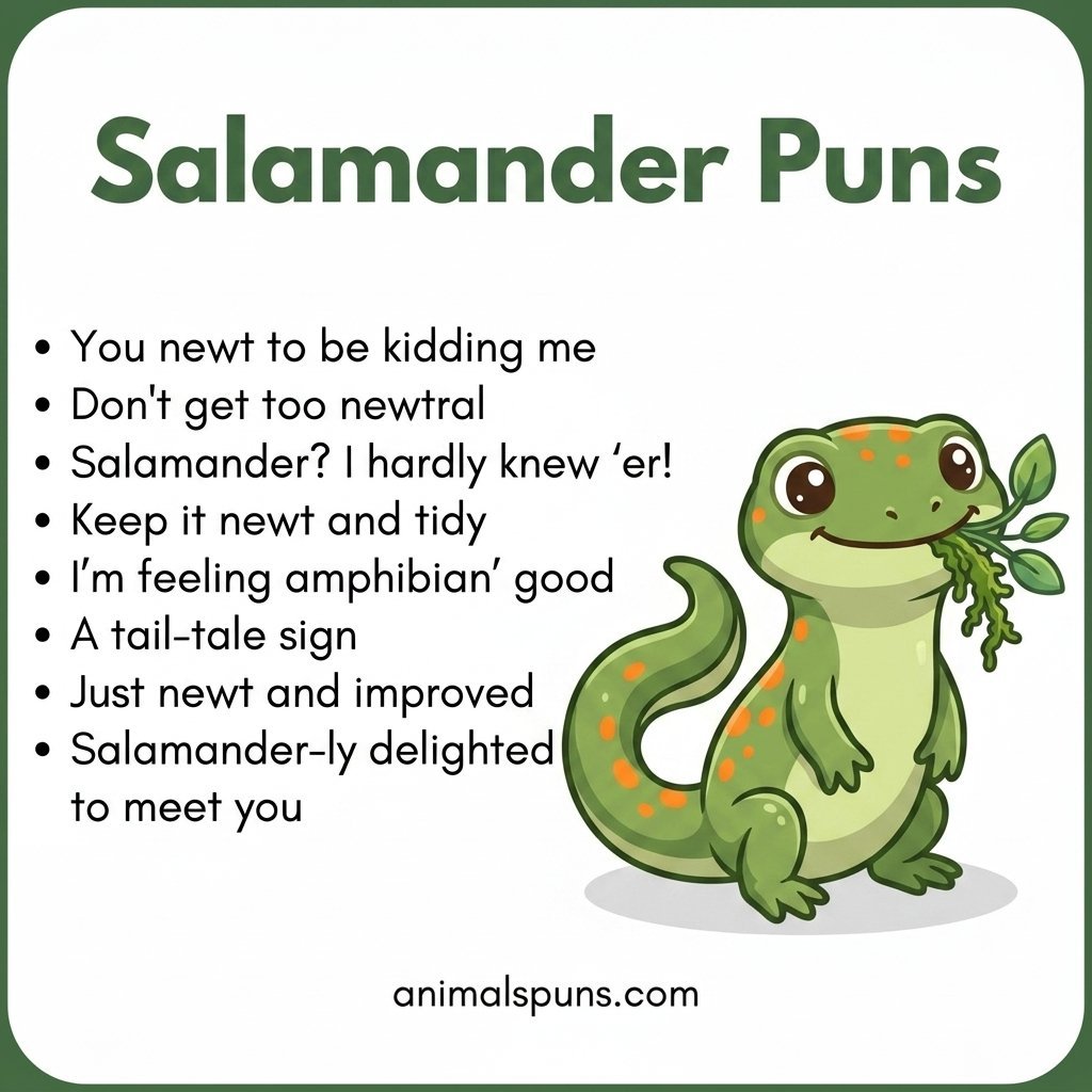 Best Salamander Puns and Jokes of All Time: salamander pun illustration