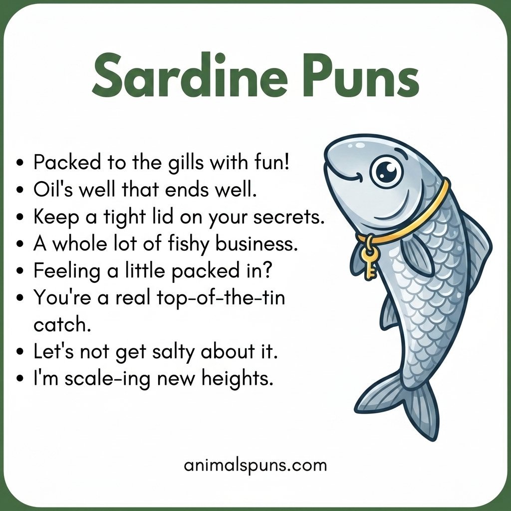 Best Sardine Puns and Jokes of All Time: sardine pun illustration