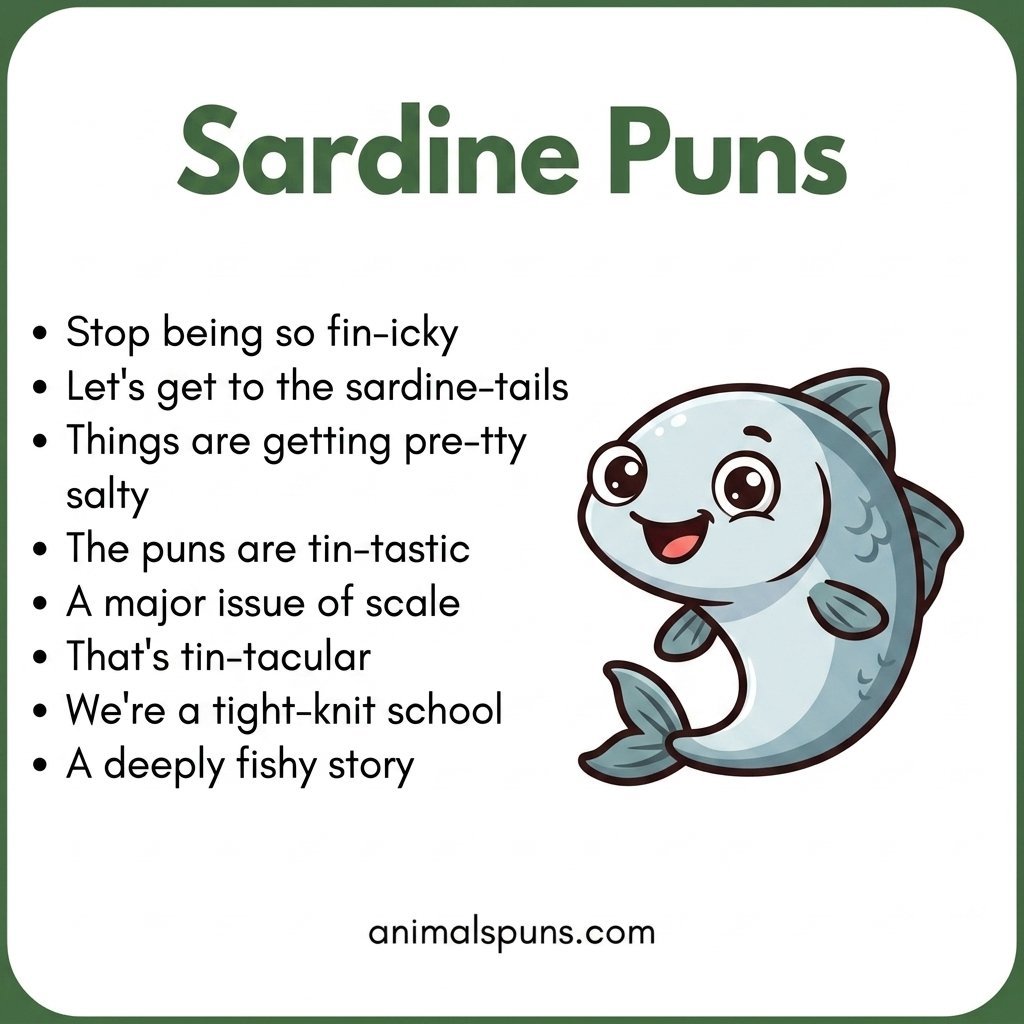 Sardine Puns for Fish Lovers: sardine pun illustration