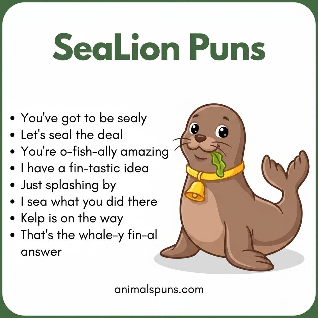 Best Sea Lion Puns and Jokes of All Time: sea lion pun illustration