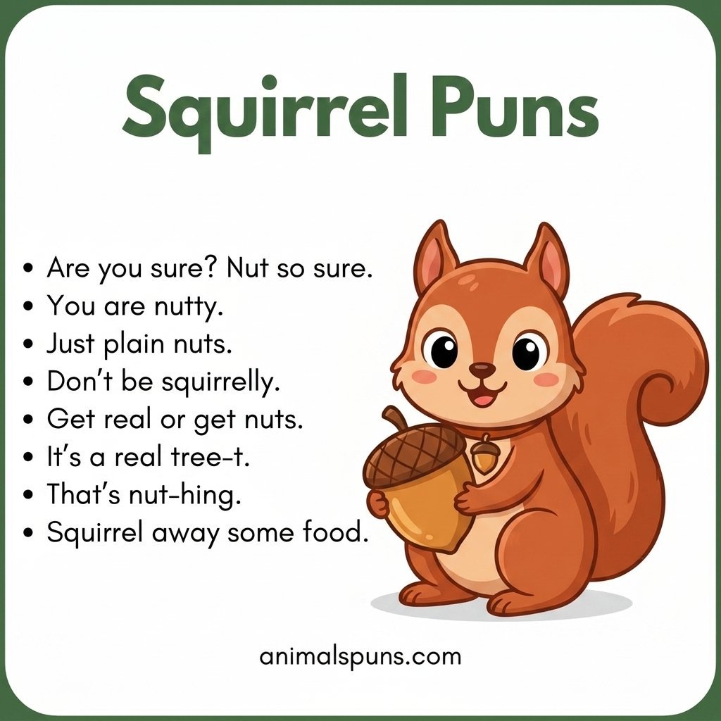 Best Squirrel Puns of All Time: squirrel pun illustration