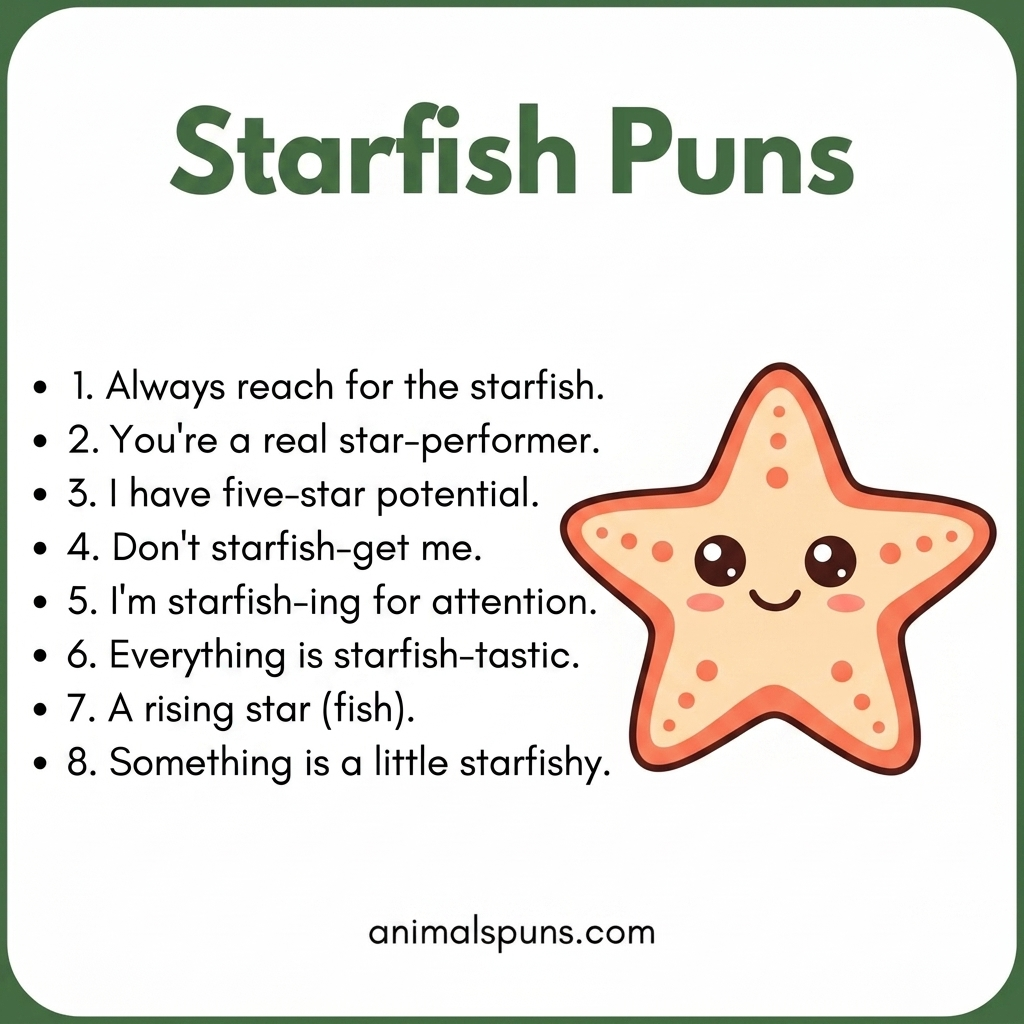 Romantic Starfish Puns: starfish pun illustration