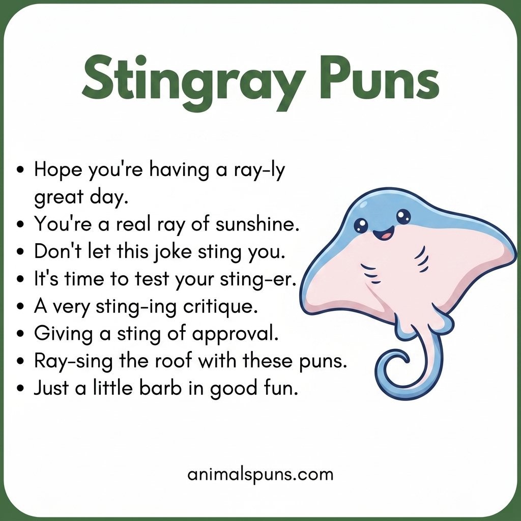 Stingray Puns for Beach Days and Ocean Adventures: stingray pun illustration