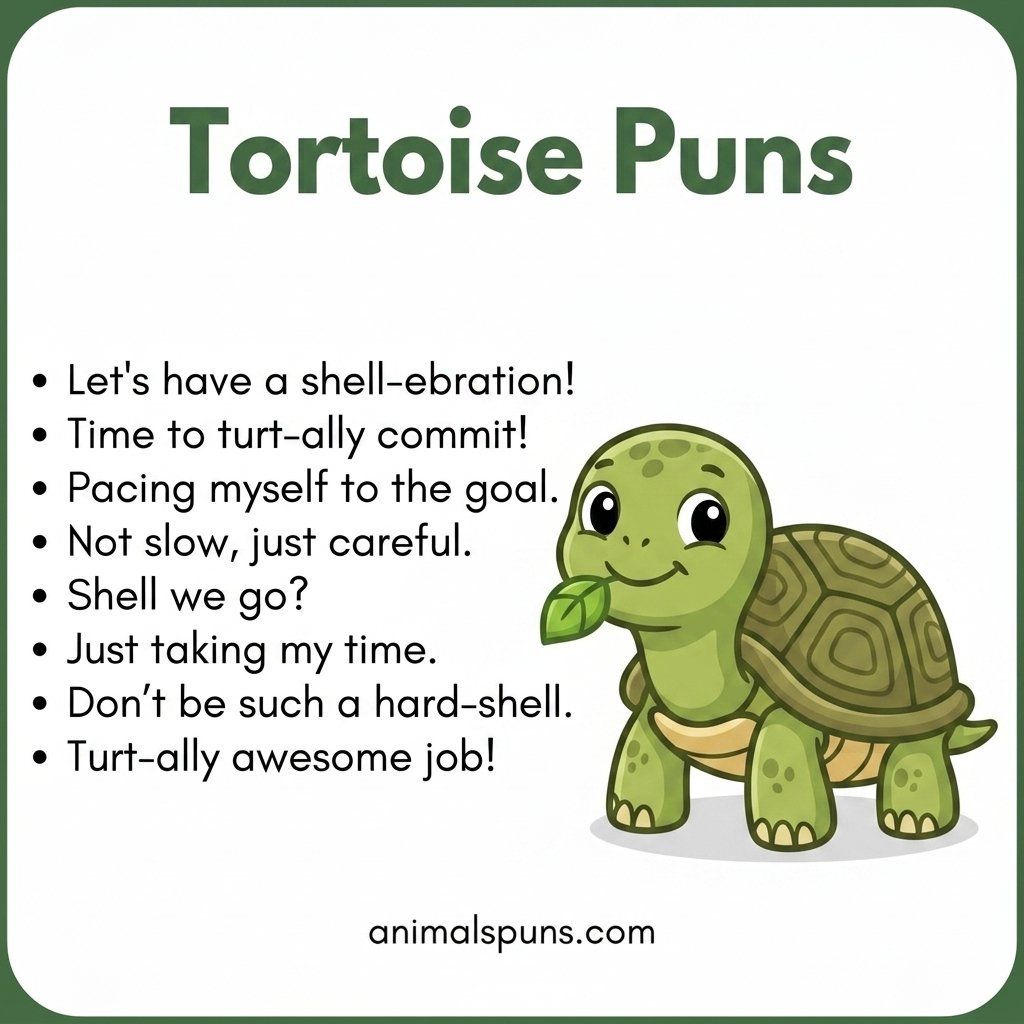 Best Tortoise Puns and Jokes of All Time: tortoise pun illustration