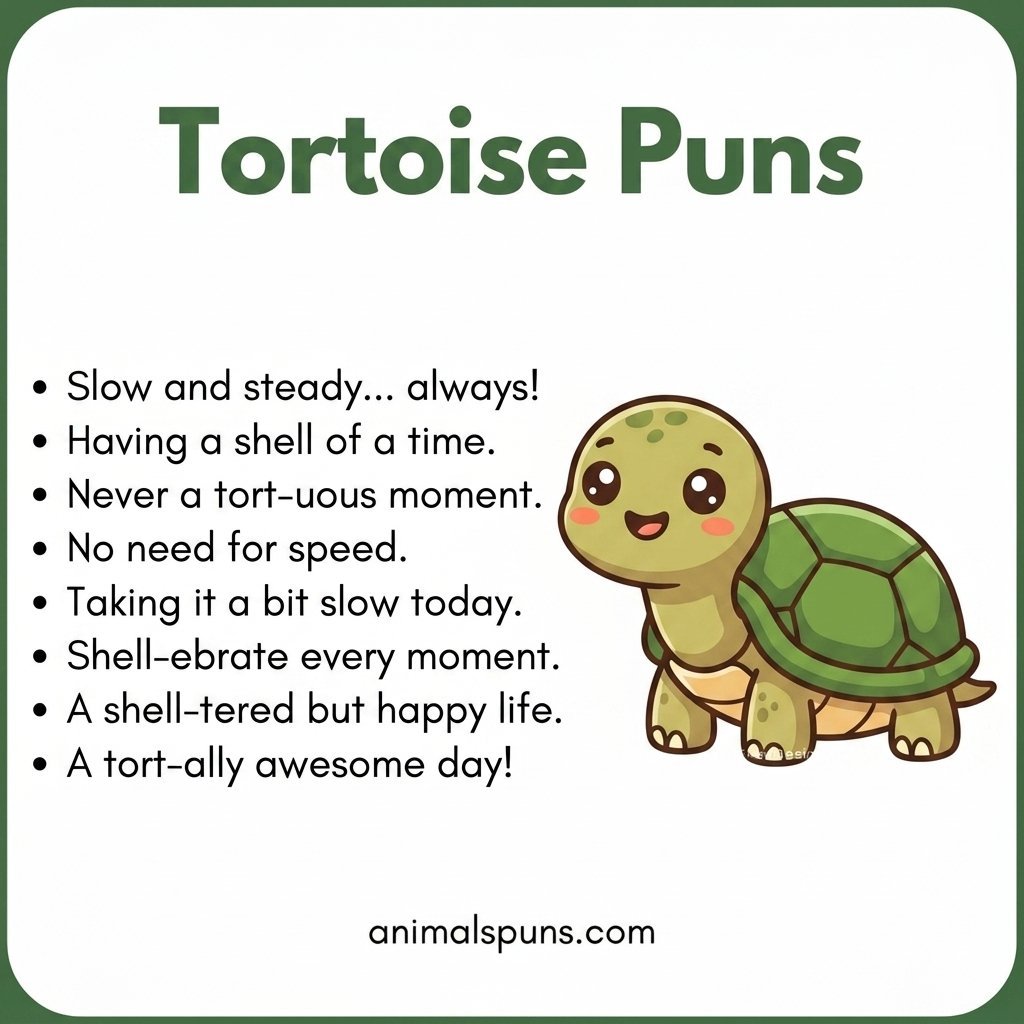 Tortoise Puns for Instagram Captions: tortoise pun illustration