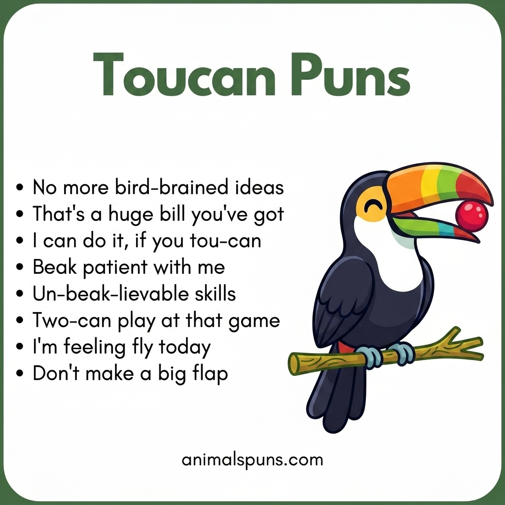 Best Toucan Puns of All Time: toucan pun illustration