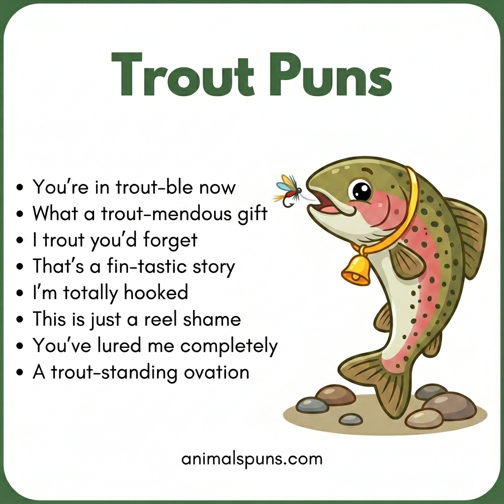 Best Trout Puns of All Time: trout pun illustration