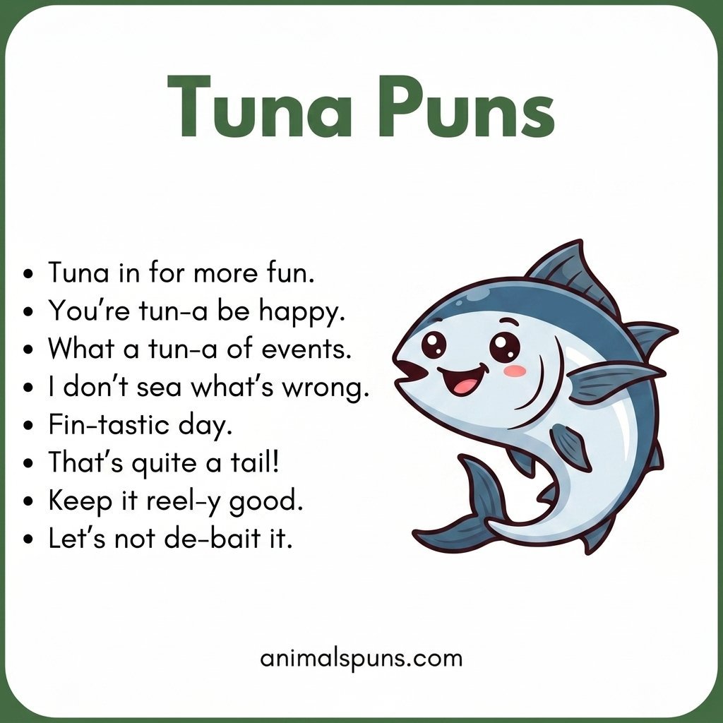 Tuna Jokes for Kids: tuna pun illustration
