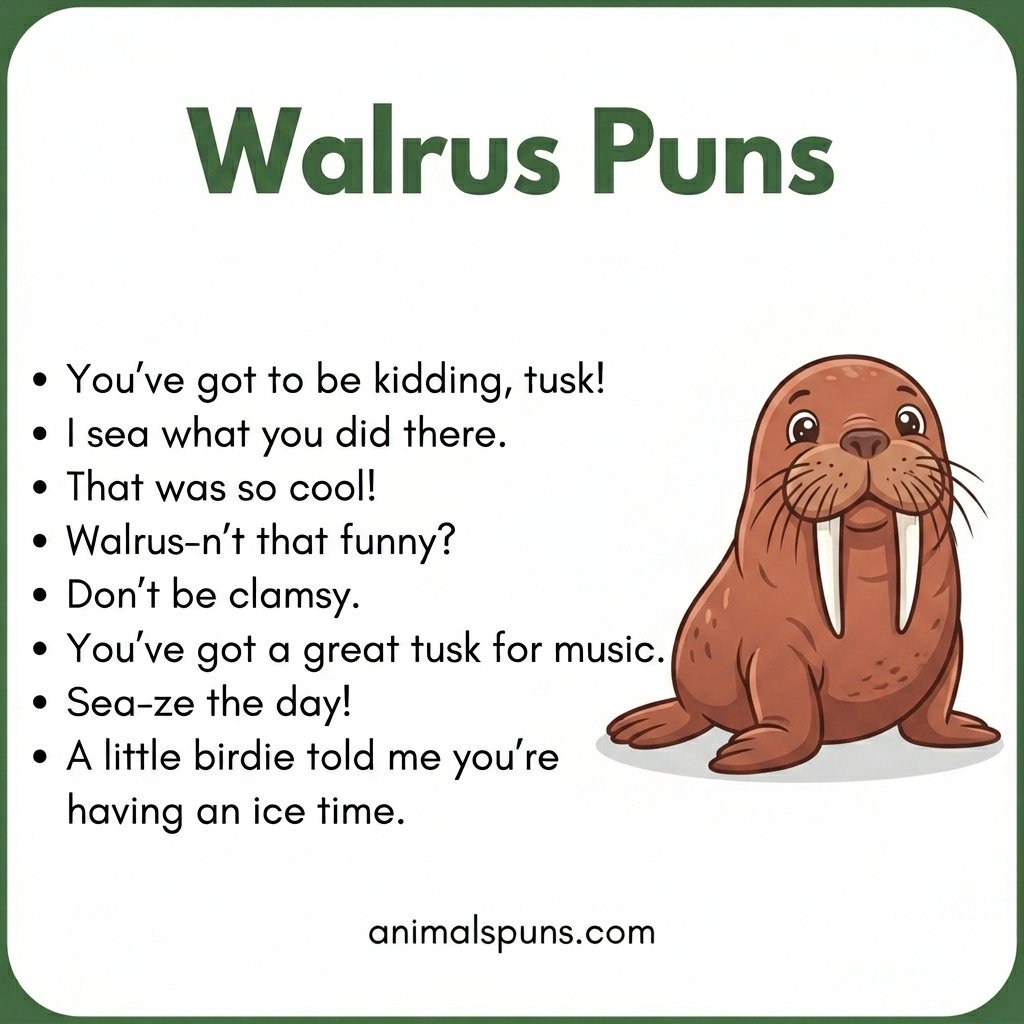 Best Walrus Puns of All Time: walrus pun illustration