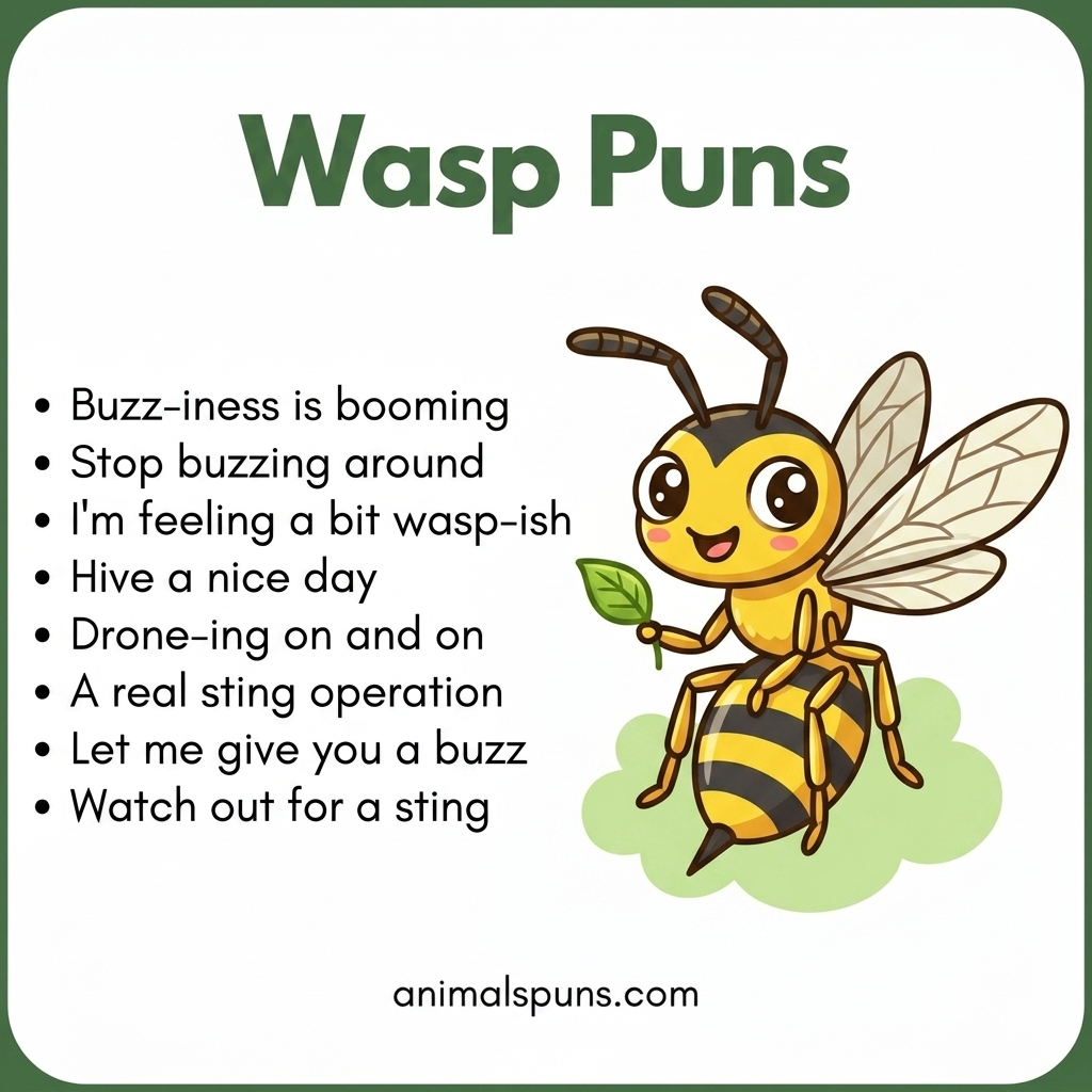 Best Wasp Puns and Jokes of All Time: wasp pun illustration