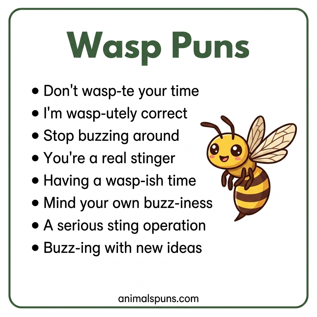 Wasp Puns About Their Attitude: wasp pun illustration