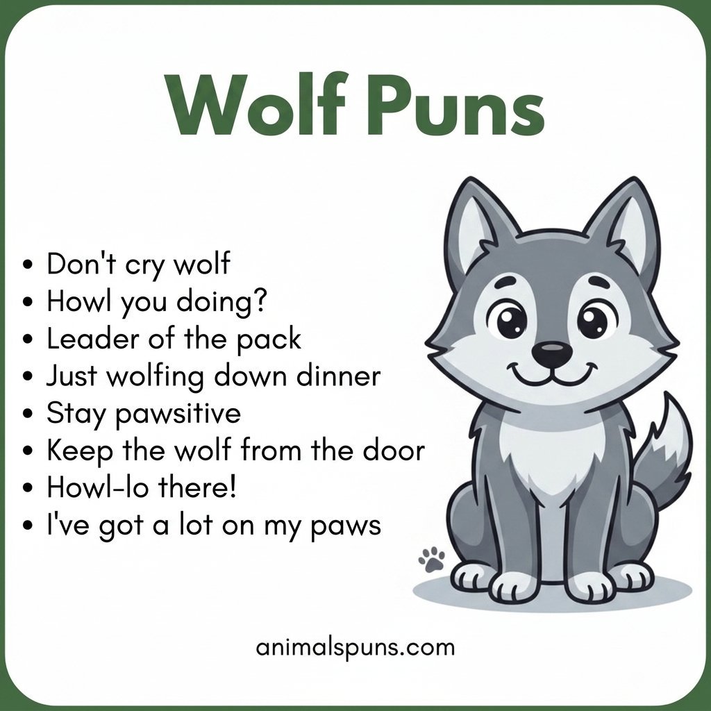 Best Wolf Puns and Jokes of All Time: wolf pun illustration