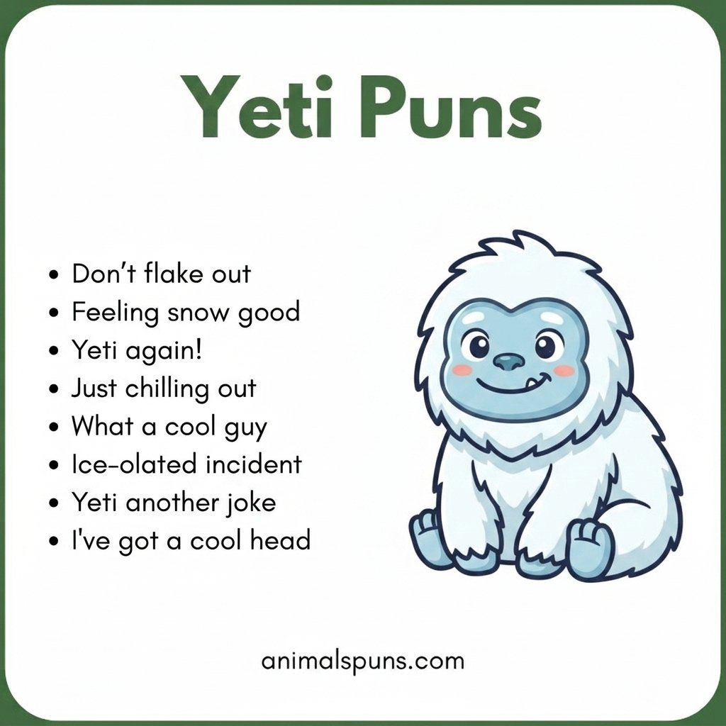 Yeti Puns for Instagram Captions: yeti pun illustration