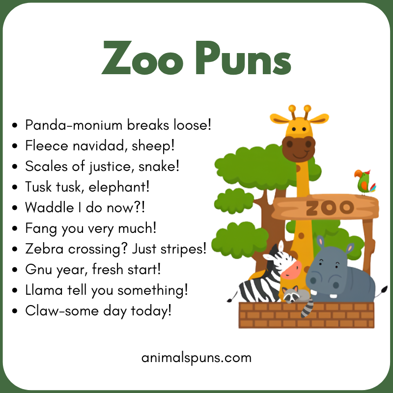 Monkey and Primate Puns: zoo pun illustration